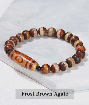 Tibetaanse Dzi Agate Armband met 9 Ogen - Retro Buddha Gebedssieraad