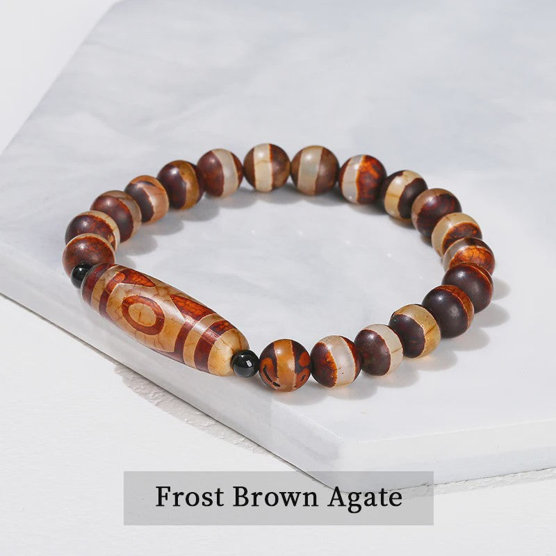 Tibetaanse Dzi Agate Armband met 9 Ogen - Retro Buddha Gebedssieraad