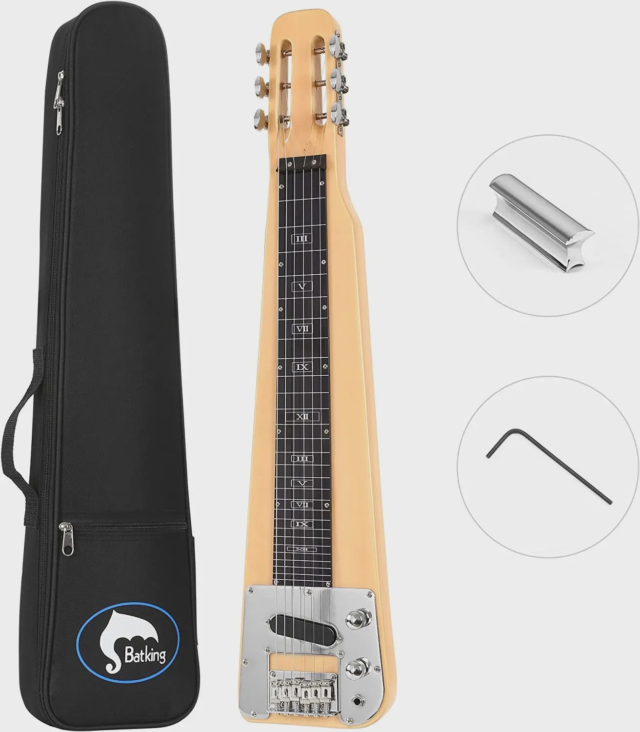 Elektrische Lap Steel Gitaar met Gigbag en Slide Bar - Sunburst