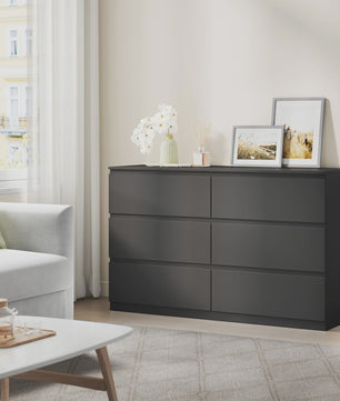 Moderne Commode met 6 Lades - 120x40x75cm - Woonkamer, Slaapkamer, Hal