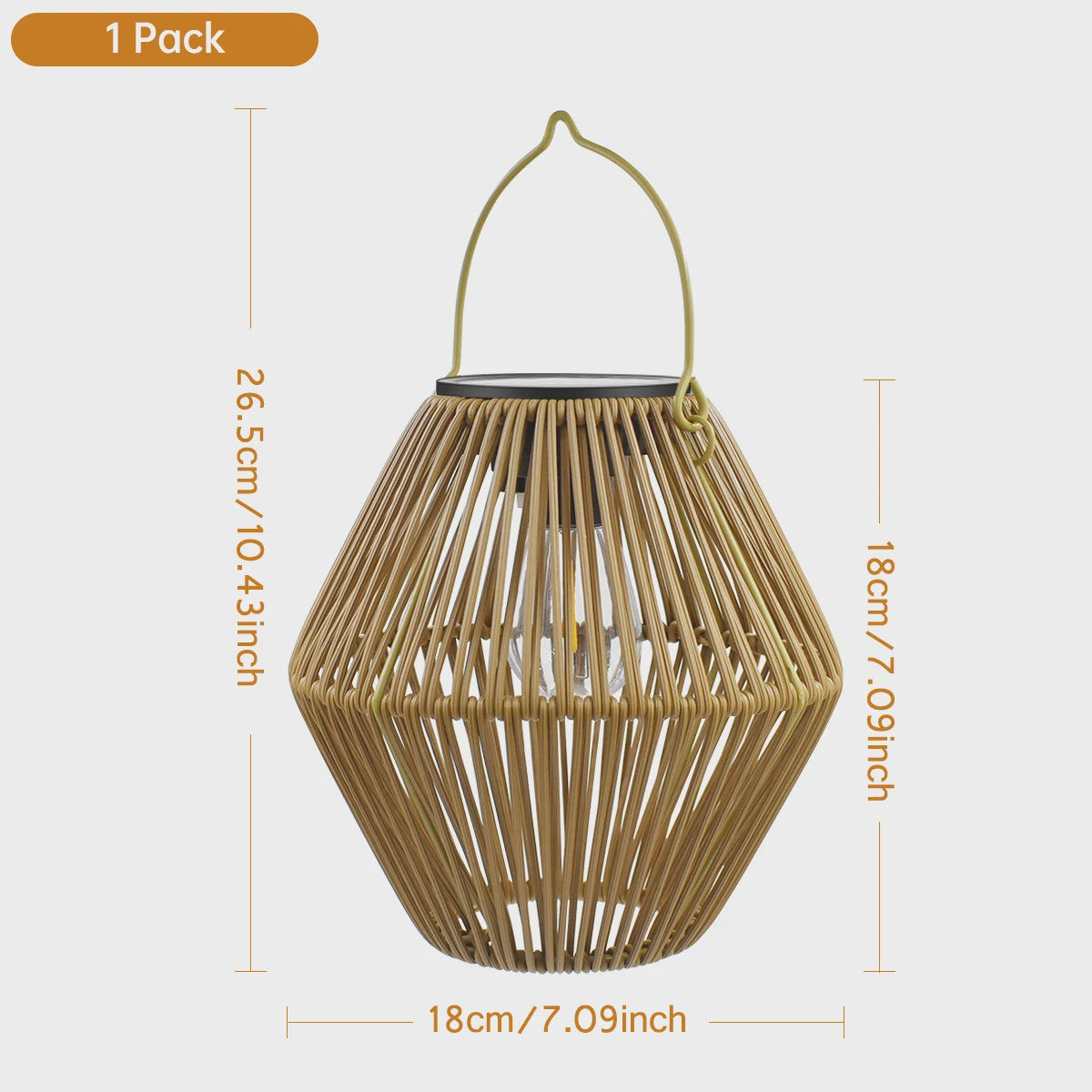 Zonne-energie Lantaarn voor Buiten - Waterdichte Hangende Rotan Decoratie voor Tuin & Terras