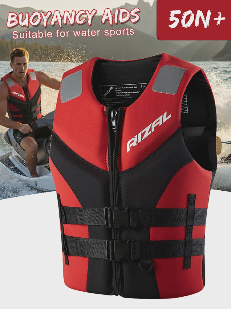 Veiligheidsvest Volwassenen - Neopreen Reddingsvest voor Watersport, Kajakken, Wakeboarden & Motorboten