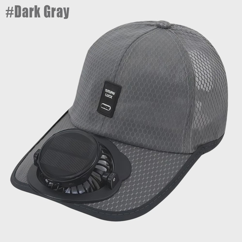 Ventilator Pet met Zonne-energie en USB Opladen - Koel en UV-beschermend voor Zomerse Outdoor Activiteiten