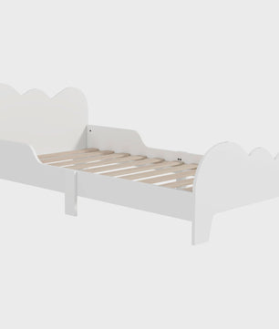 Wit Kinderbed 140x70 cm met Wolk Thema en Veiligheidsrekje