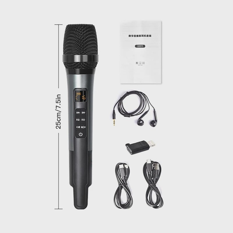 Draagbare Microfoon met Ingebouwde Geluidskaart en Echo - Ideaal voor Live Streaming