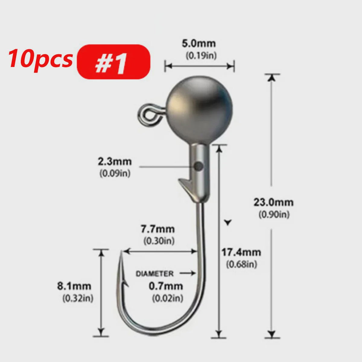 50-delige Set Jig Kop Haken voor Vissen | Diverse Gewichten (1g-5g)