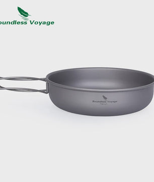Lichtgewicht Titanium Koekenpan met Opvouwbaar Handvat - Ideaal voor Camping & Outdoor Koken
