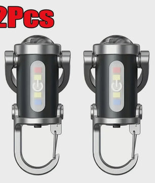 Oplaadbare Mini Zaklamp met COB Werklicht & Karabijnhaak - Compact en Waterdicht