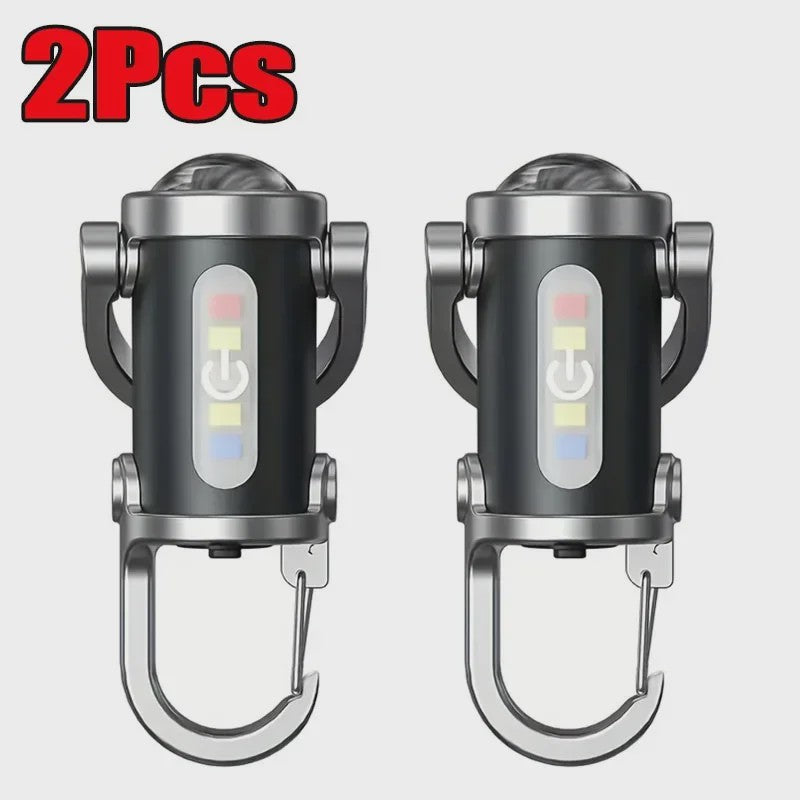 Oplaadbare Mini Zaklamp met COB Werklicht & Karabijnhaak - Compact en Waterdicht