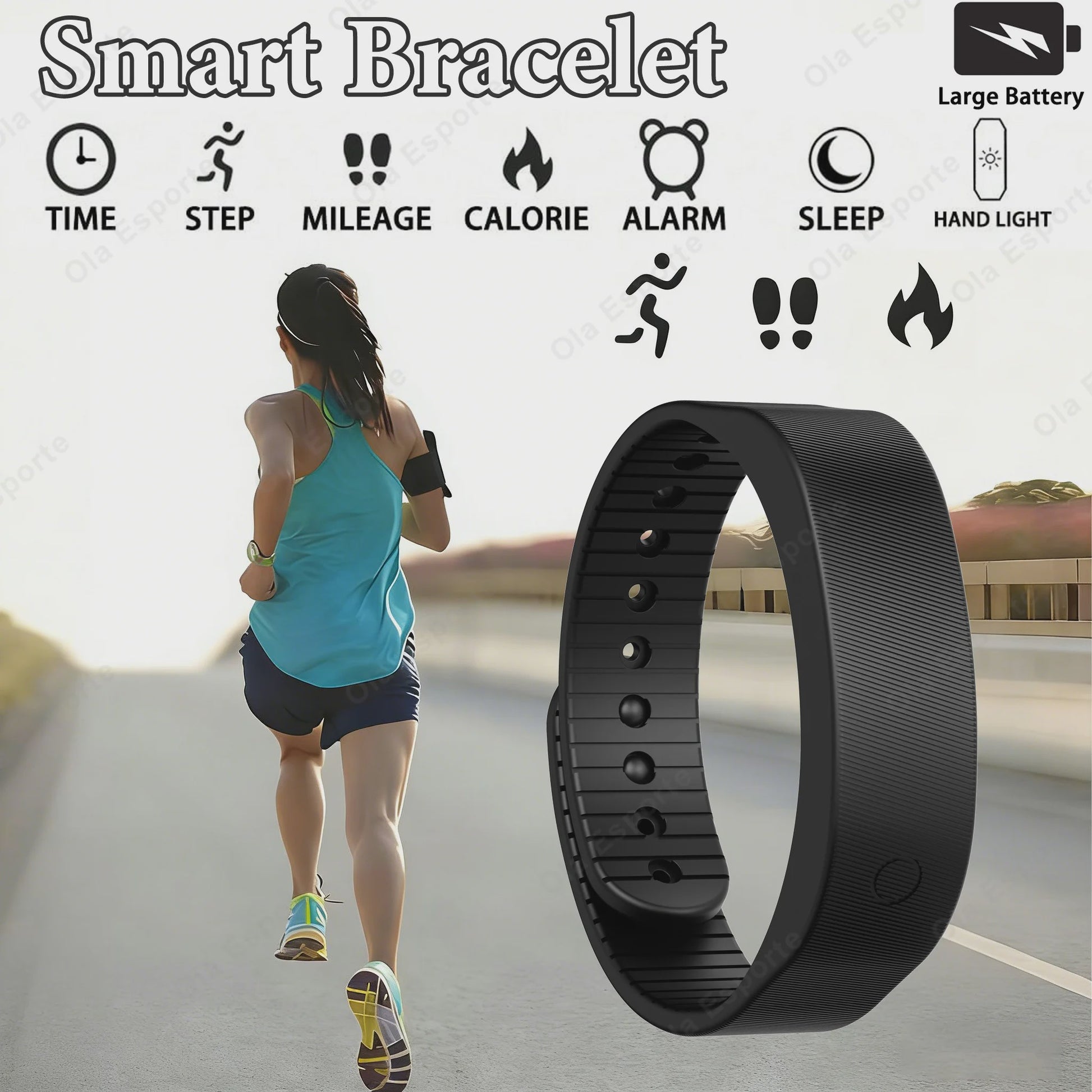 Smart Band HT30: Waterdichte LED Smartwatch met Stappenteller, Calorieënteller en Vibratiealarm