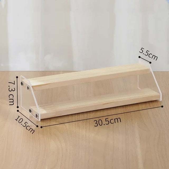 Houten Display Rek met Acryl Plateaus - 2 tot 7 Lagen voor Actiefiguren & Verzamelingen