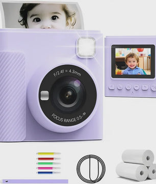 Direct Print Kinder Camera - 1080P HD Fotocamera met Instant Printer & Kleuren Prints