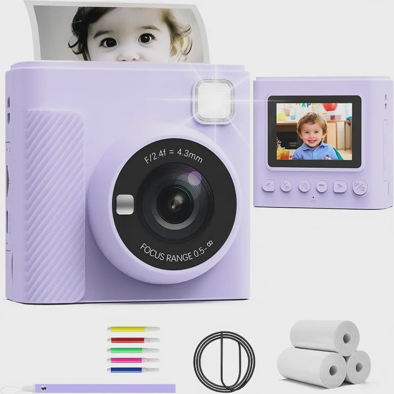 Direct Print Kinder Camera - 1080P HD Fotocamera met Instant Printer & Kleuren Prints