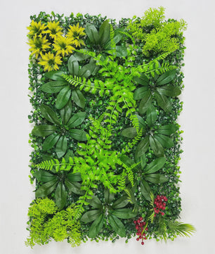 Kunstplant Muurpaneel Groen met Gras en Buxus - Decoratieve Privacy Schutting voor Buiten