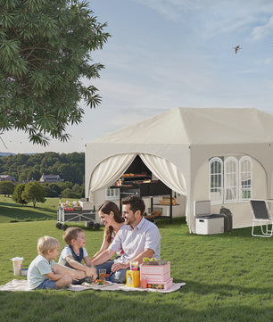 WOLTU Partytent 3x6m Groen - Waterdicht, UV-bestendig met 6 Zijwanden & Verstelbare Hoogte
