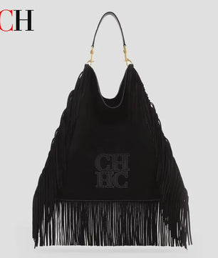CH Dames Hobo Tas met Franjes - Suèdelook, Grote Capaciteit, Schoudertas & Crossbody