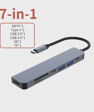 USB-C Hub met 4K HDMI, 3x USB 3.0, PD Laden & SD Kaartlezer