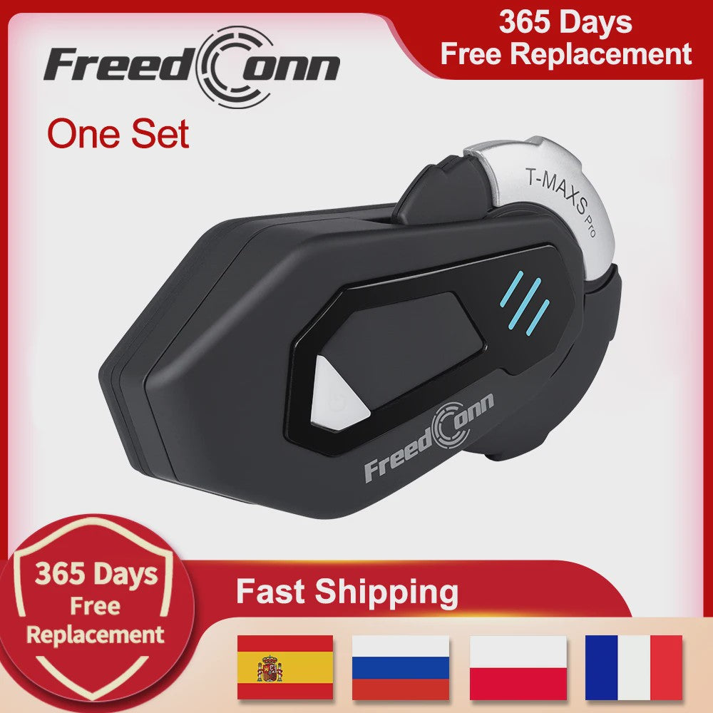 FreedConn T-MAXS Pro Motorhelm Headset: Bluetooth Intercom, Muziek & FM Radio