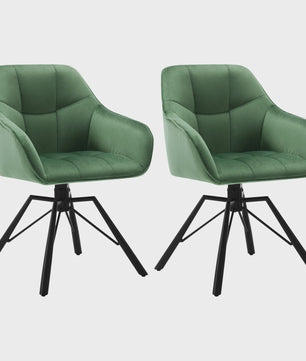 Set van 2 Comfortabele Draaistoelen met Armleuningen en Rugleuning - Stijlvol voor Keuken, Eetkamer en Woonkamer