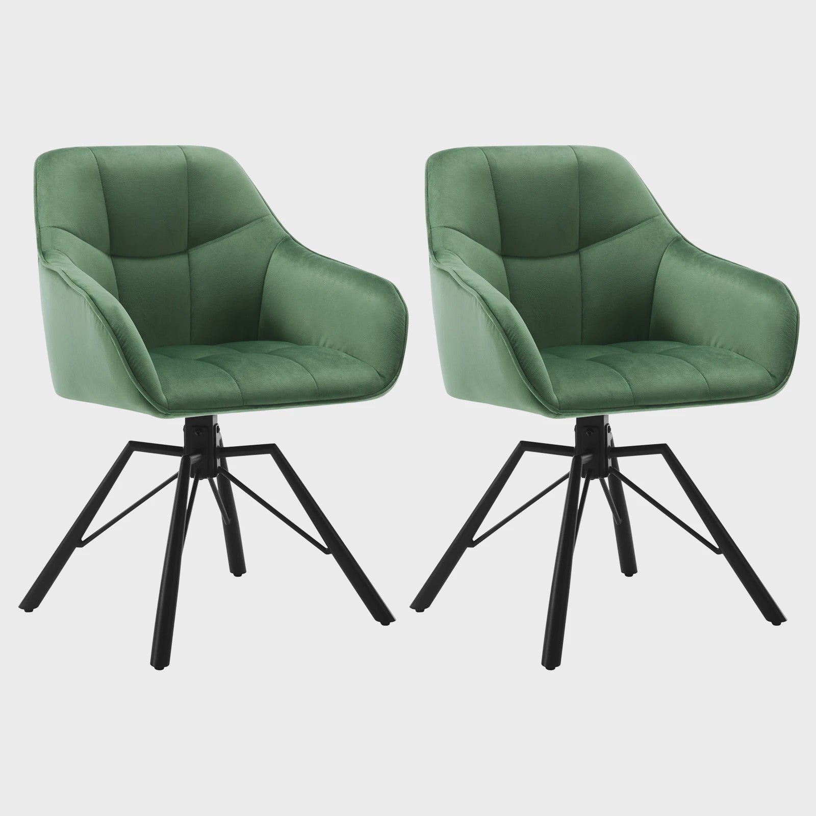 Set van 2 Comfortabele Draaistoelen met Armleuningen en Rugleuning - Stijlvol voor Keuken, Eetkamer en Woonkamer