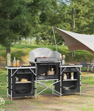 WOLTU Aluminium Camping Keuken - Opvouwbaar met Werkbladen en Opbergruimte