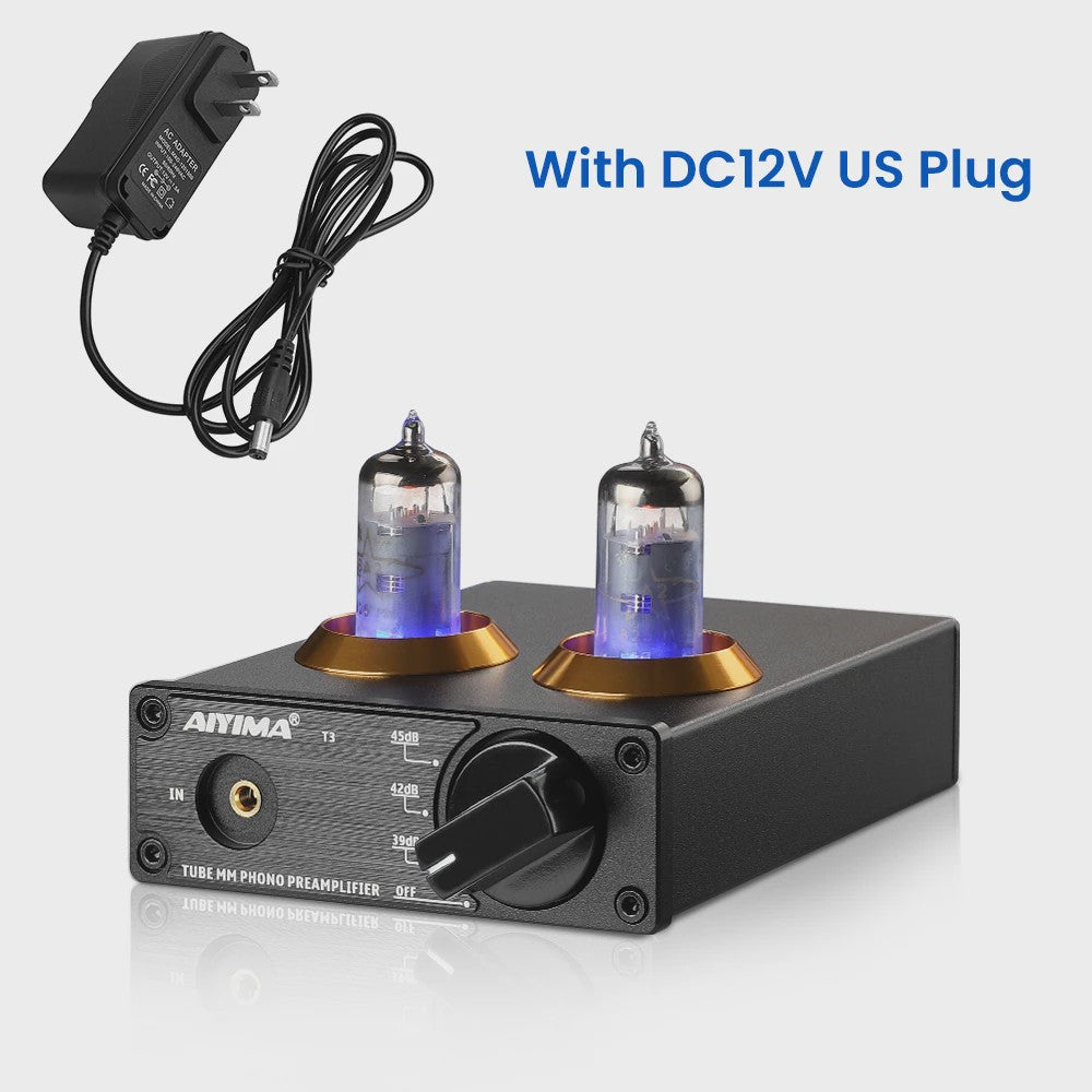 AIYIMA T3 HiFi Vacuum Tube Phono Preamplifier voor Platenspeler