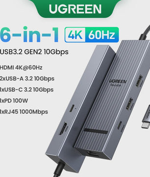 UGREEN USB-C Hub 10Gbps, 4K@60Hz HDMI, 100W PD Docking Station