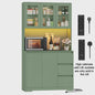 Keuken Buffetkast met LED Verlichting, 3 Lades en Stopcontacten - 100x38.5x180cm