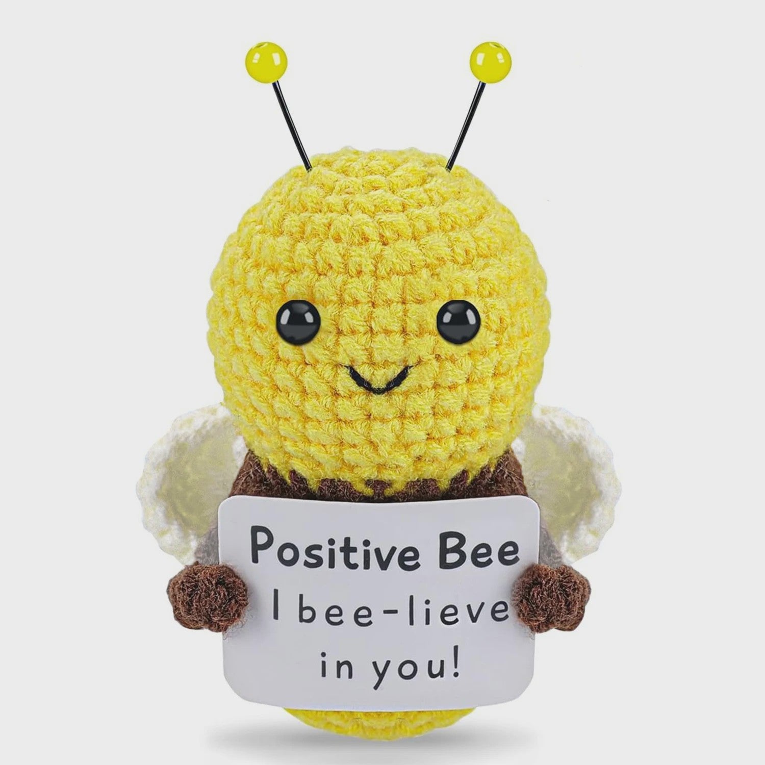 Schattige Gehaakte Bij - Motiverende Decoratie & Positieve Energie Cadeau