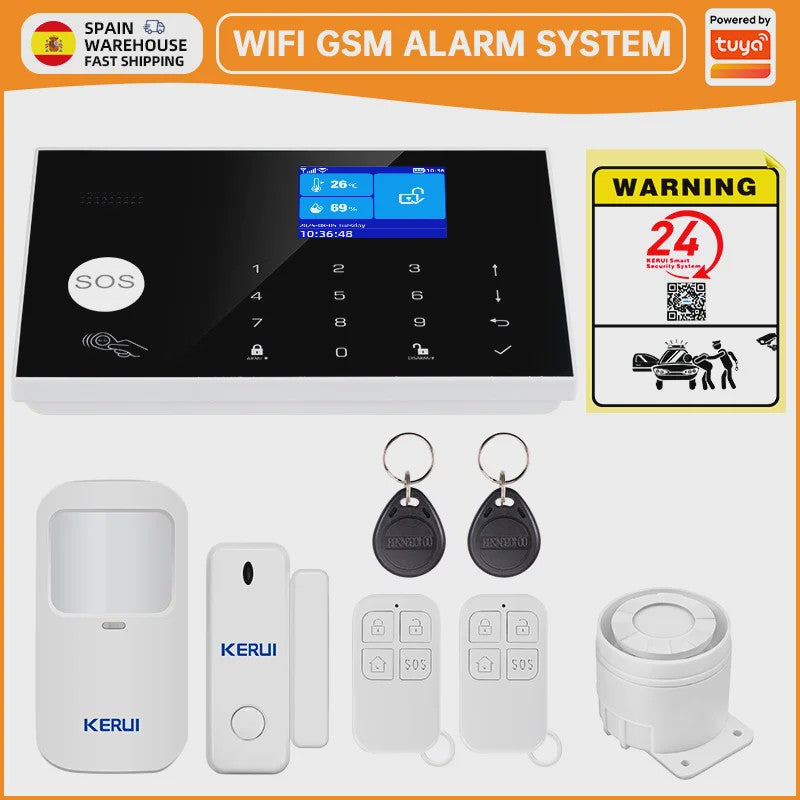 KERUI WIFI GSM Alarm Systeem met Tuya Smart App - Slimme Beveiliging voor Thuis