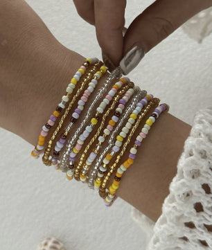 17-delige Boho Kralen Armband Set met Schelpjes - Pastel Kleuren voor Zomer & Strand