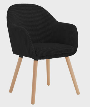Moderne Corduroy eetkamerstoel met armleuning en rugleuning - Comfortabel en Stijlvol