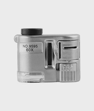 Mini Vergrootglas 60x met LED en UV Licht - Zakformaat Loupe voor Sieraden, Munten & Reparatie