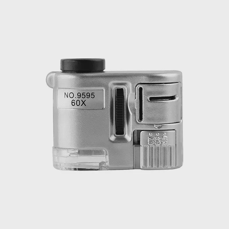 Mini Vergrootglas 60x met LED en UV Licht - Zakformaat Loupe voor Sieraden, Munten & Reparatie
