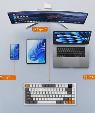 AJAZZ AF82 75% Draadloos Gaming Toetsenbord met Display, RGB & 4000mAh Batterij