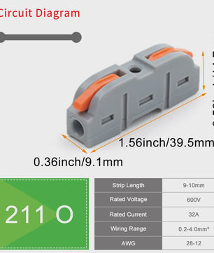Compacte Snelklemmen voor Elektrische Bedrading - Universele Koppelblokken met Hendel (10/50 Stuks)