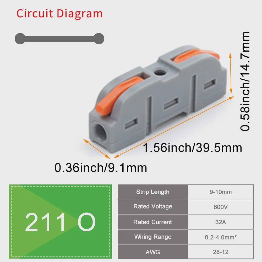 Compacte Snelklemmen voor Elektrische Bedrading - Universele Koppelblokken met Hendel (10/50 Stuks)