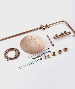 Thermostatische Douchekraan met Regendouche en Handdouche - Massief Messing