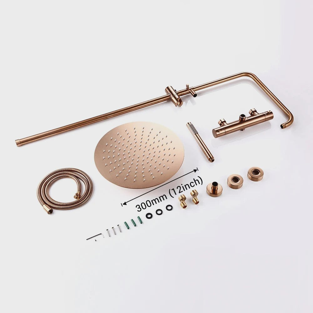 Thermostatische Douchekraan met Regendouche en Handdouche - Massief Messing