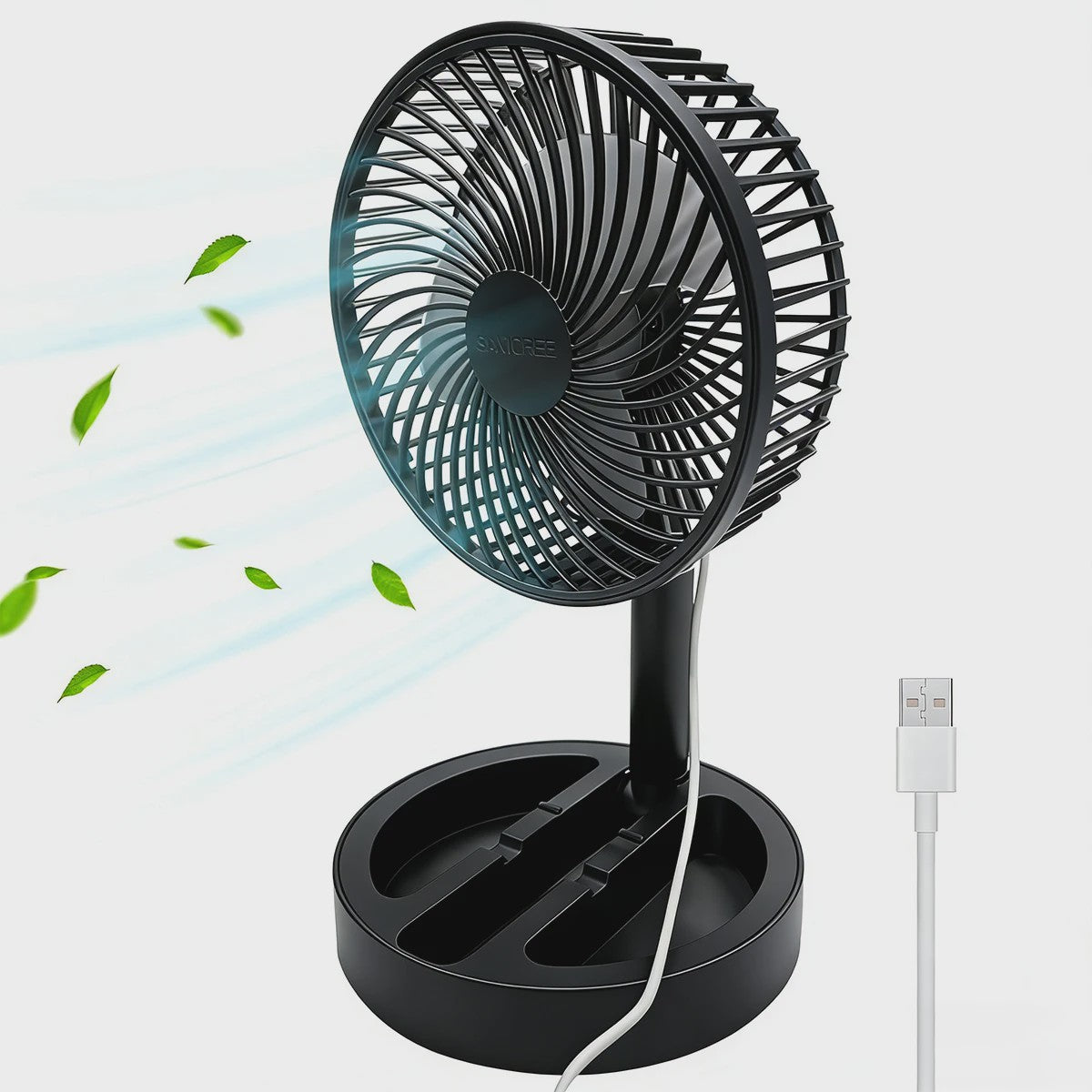 Draagbare USB Ventilator - Opvouwbaar & Verstelbaar voor Bureau en Buiten
