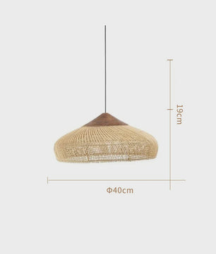 Rustieke Rotan Hanglamp Beige - Natuurlijke Wicker Plafondlamp voor Eetkamer & Woonkamer