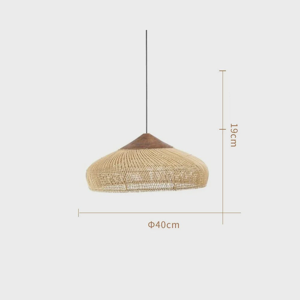 Rustieke Rotan Hanglamp Beige - Natuurlijke Wicker Plafondlamp voor Eetkamer & Woonkamer