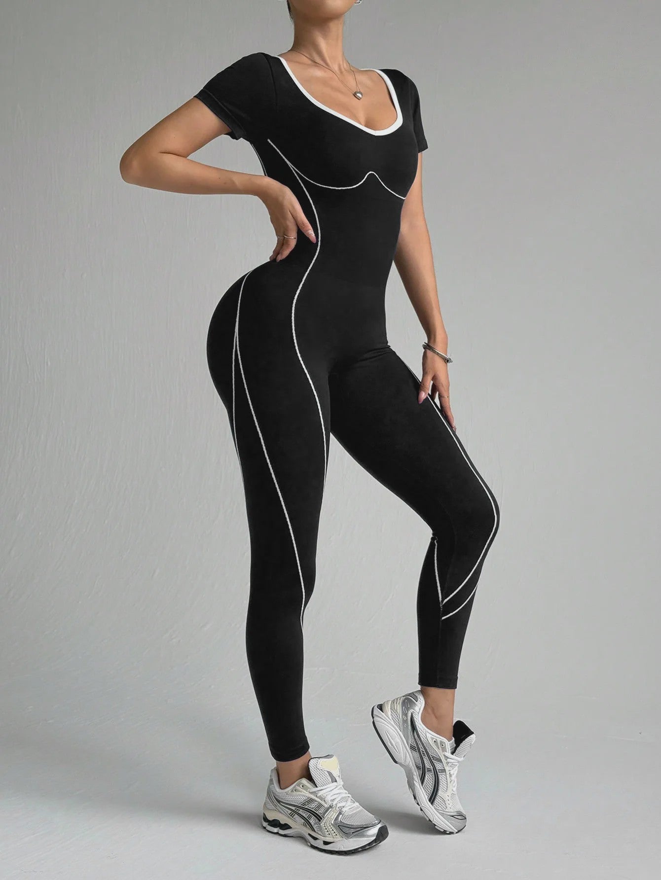 Naadloze Sport Jumpsuit Dames - Trendy Bodysuit voor Yoga, Fitness & Gym