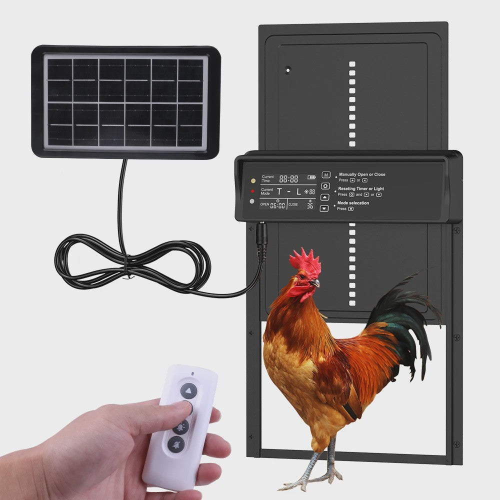 Automatische Kippenhok Deur - Zonne-energie & USB Opladen