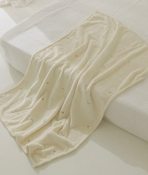 Zachte Baby Deken Fleece - Geboorte Swaddle, Kinderwagen & Ledikant - Antraciet met Sterren