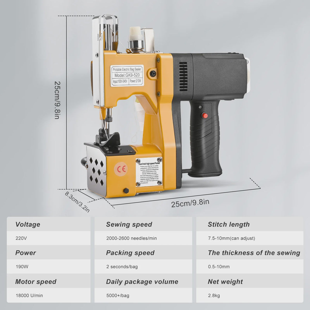 Professionele Elektrische Naaimachine Gk9-520 - Snel, Draagbaar en Krachtig voor Industriële Toepassingen