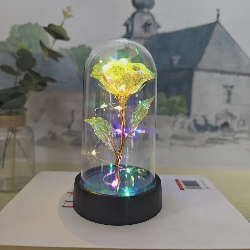 Eeuwige Roos met LED Licht - Magische Folie Bloem voor Valentijn, Kerst & Decoratie