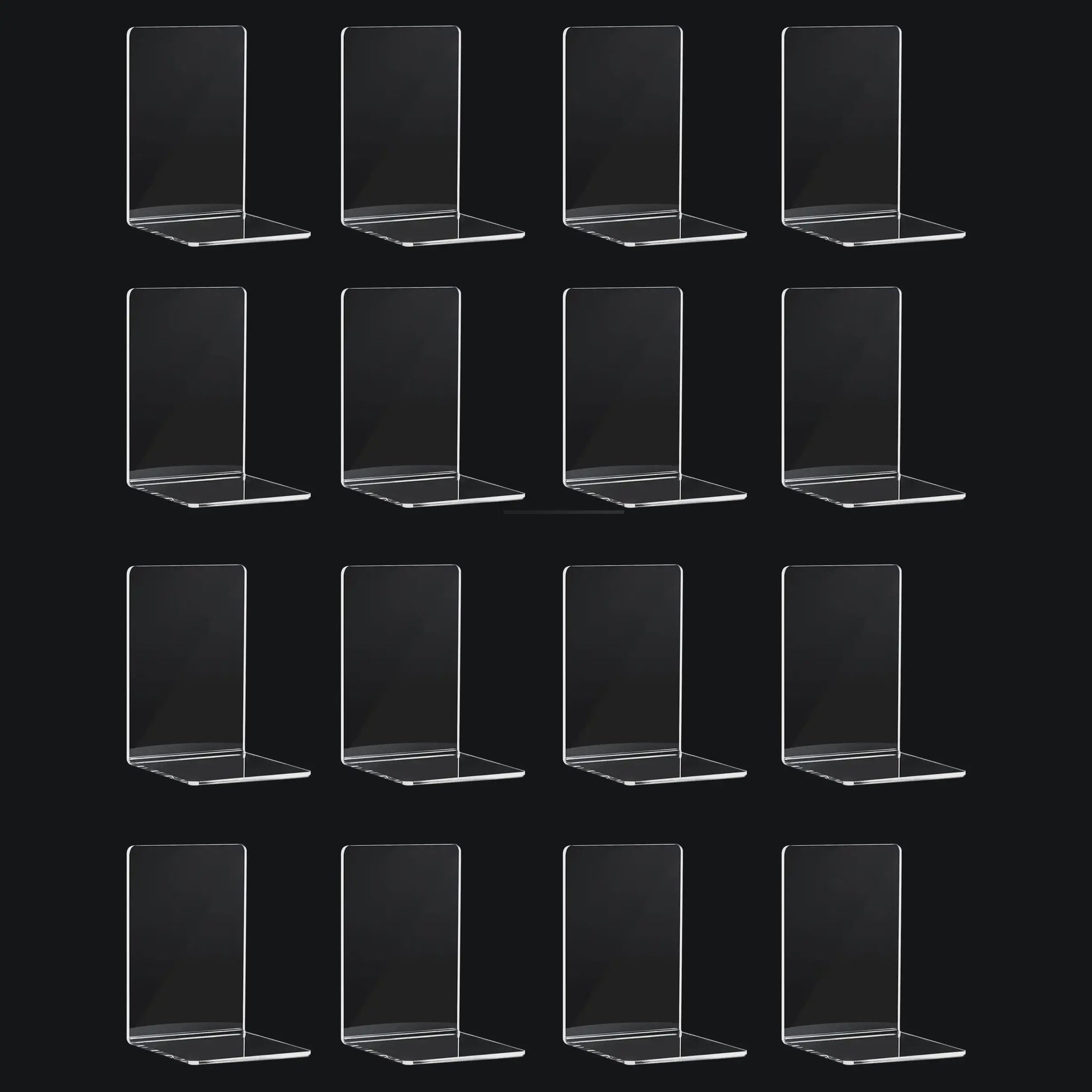 8x Stevige Doorzichtige Boekensteunen - Ideale Organizer voor Boeken, Films & CD's