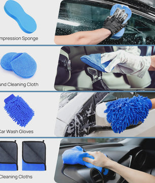 29-delige Auto Poets- en Detailset: Borstels, Sponges & Doeken voor Interieur & Exterieur