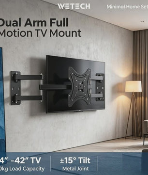 WETECH W5522 Universele Full Motion TV Muurbeugel met Dubbele Arm voor 14-42" Schermen, 50kg Draagvermogen, VESA 50-100mm